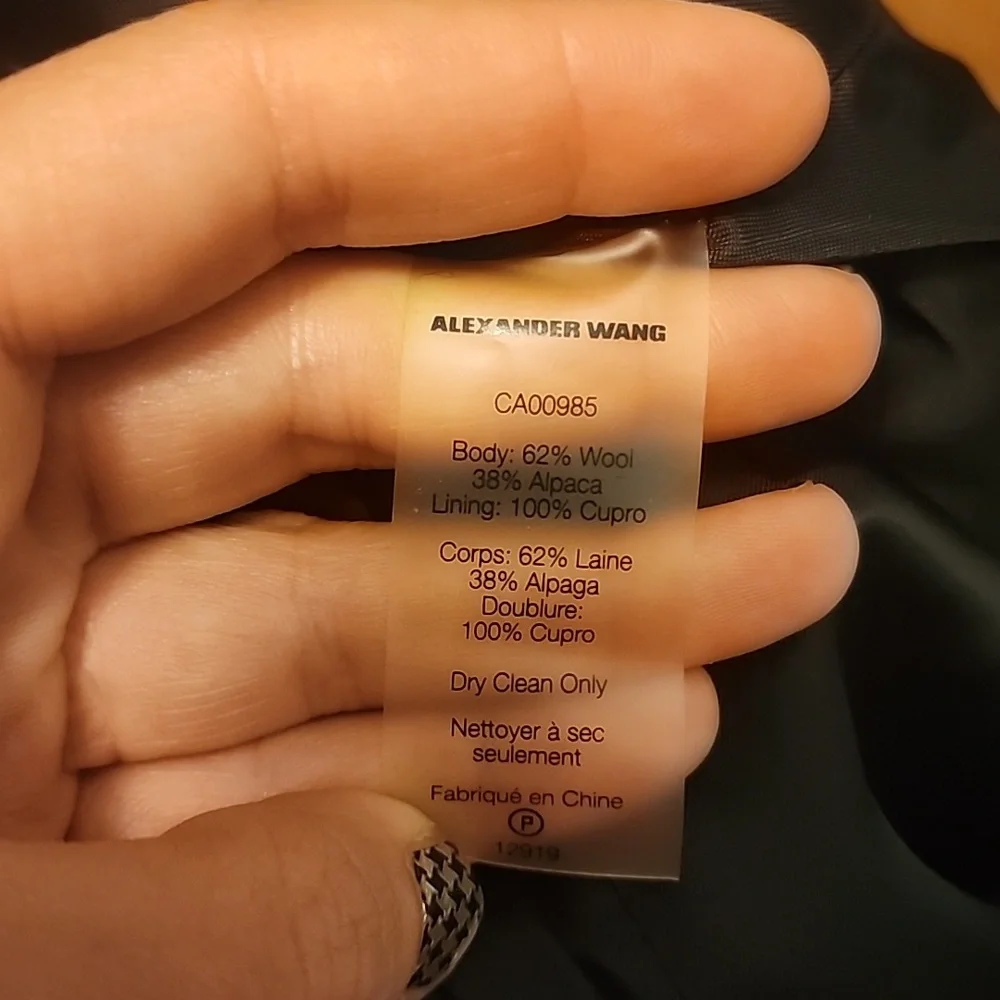 Alexander Wang Womens black skirt winter wool alpaca cupro new with tag authenti - Picture 7 of 13